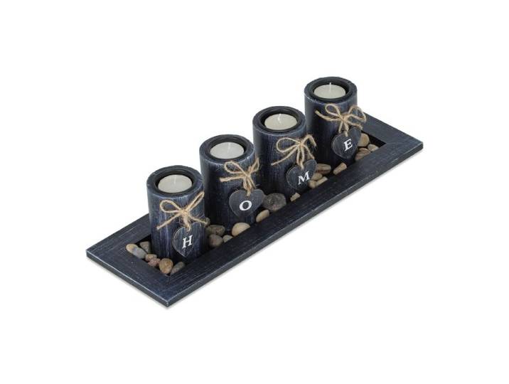 Relaxdays Porte-bougies « Home » avec plateau