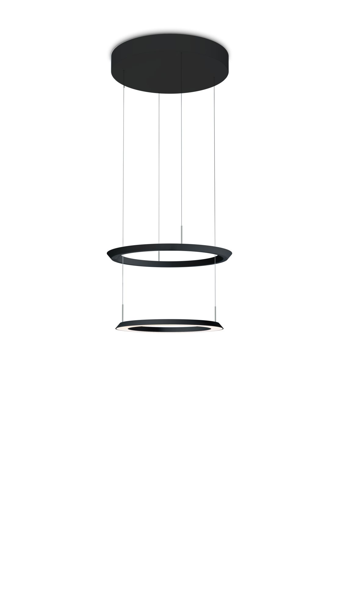 Oligo LED-Pendelleuchte YANO schwarz mit unsichtbarer Höhenverstellung (Baldachin schwarz) G71-830-10-23/23 4035162343395