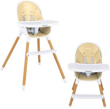 Costway 4-in-1 Convertible Baby High Chair Infant Feeding Chair with Adjustable Tray-Beige