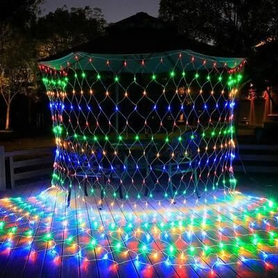 Uplift Essentials Christmas Net Mesh LED String Light For Holiday And Party Decorations 3m X 3m colorful