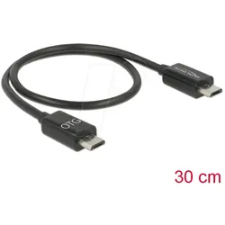 DELOCK 83570 - USB 2.0 Kabel, Micro B Stecker auf Micro B Stecker, 0,3 m