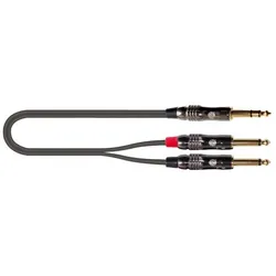 Quik Lok ITST/JS2JM-2 Kabel: 6,3-mm-TRS-Stereo-Klinkenstecker / 2x 6,3-mm-TS-Mono-Klinkenstecker, 2 m (2 m), Audiokabel