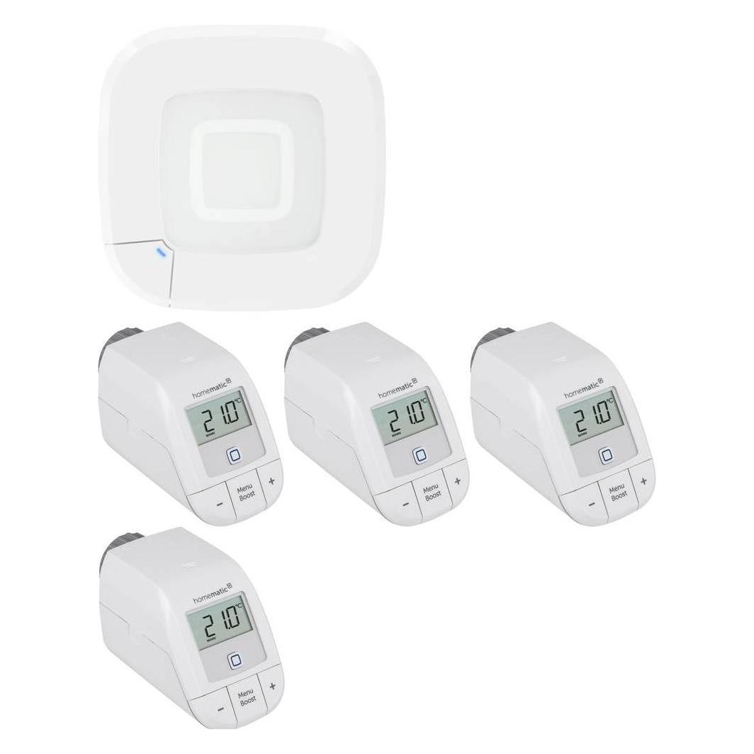Homematic IP Set bestehend aus Funk Access Point 2 und 4x Heizkörperthermostat - basic (161314A0+4x153412A2)