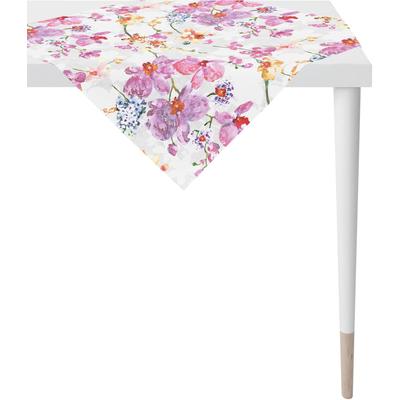 Mitteldecke APELT "7184 SUMMER GARDEN, Sommerdeko, Sommer" Gr. 1, bunt (naturweiß, flieder, gelb, bunt), B:88cm L:88cm, Baumwolle, Tischdecken, Mitteldecke, Digitaldruck