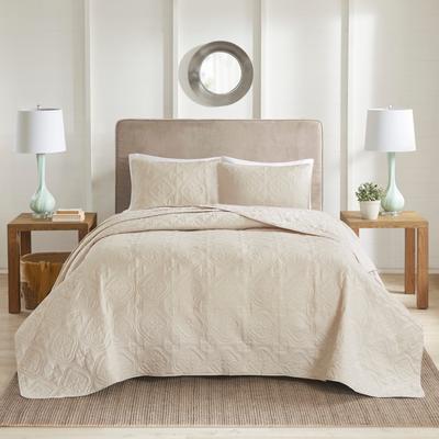 510 Design Oakley Oversized Solid Texture 3 Piece Reversible Bedspread Set