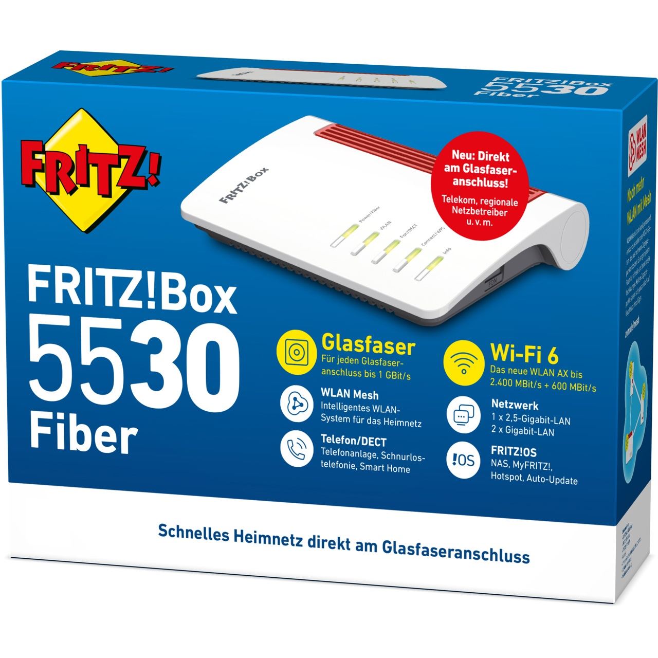 AVM FRITZ!BOX 5530 Fiber 2x2 Wi-Fi 6,2xGigabit-LAN
