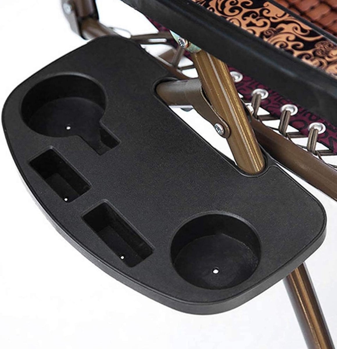 Vouwbare zijtafel met snacktray en telefoonhouder voor camping, tuin en strand