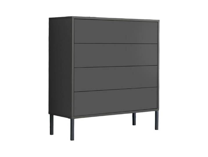 BMG Möbel Kommode Mailand 3 (Schubladenkommode Sideboard Kommode Anrichte, mit hochwertigen Metallfüßen), Push-to-Open-Funktion