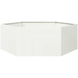 vidaXL Pflanzkübel Weiß Sechseckig 138x120x45 Stahl