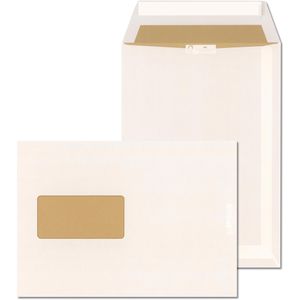ÖKI Versandtaschen Natur 44467, weiß, C5, mit Fenster, haftklebend, aus Papier, 500 Stück