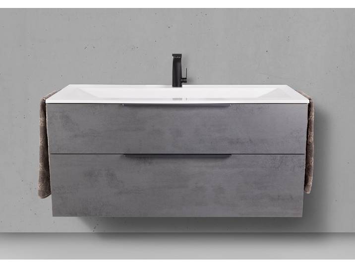 Design Badmöbel Set Valenta 120 cm, Unterschrank + Waschtisch Evermite