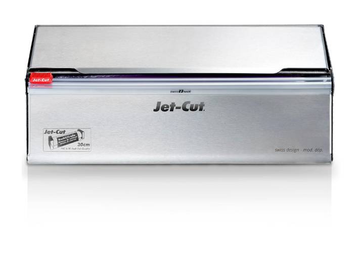 Folienspender Jet-Cut Inox 30 cm , silber (silberfarben), B:30cm, Edelstahl, Küchenrollenhalter, Folienspender