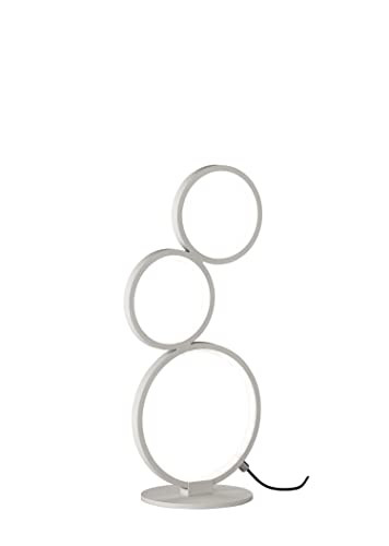 Trio Leuchten Rondo LED tafellamp wit metaal, dimbaar met warm wit licht
