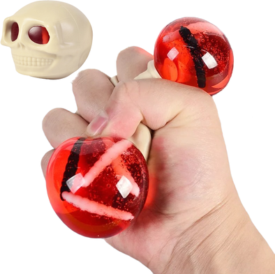 Friendly Fresh Finds Skull Squeeze Sensory Stress Relief Ball TPR Squeeze Toy With Popping Eyes Skull Squeeze Sensory Stress Relief Ball TPR Squeeze Toy With Popping Eyes