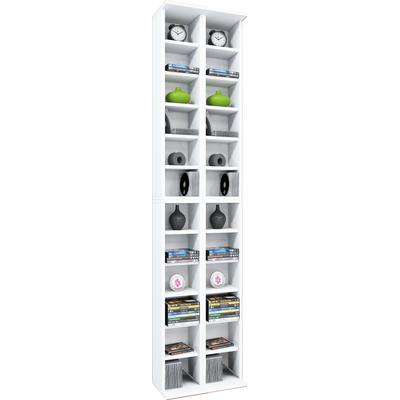 Media-Regal VCM "Holz CD DVD Stand Regal Schrank Ständer Almera", weiß, B:42cm T:20cm, Regale