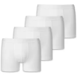 SCHIESSER Jungen Shorts 4er Pack - Serie 95/5, einfarbig, Cotton Weiß / 176
