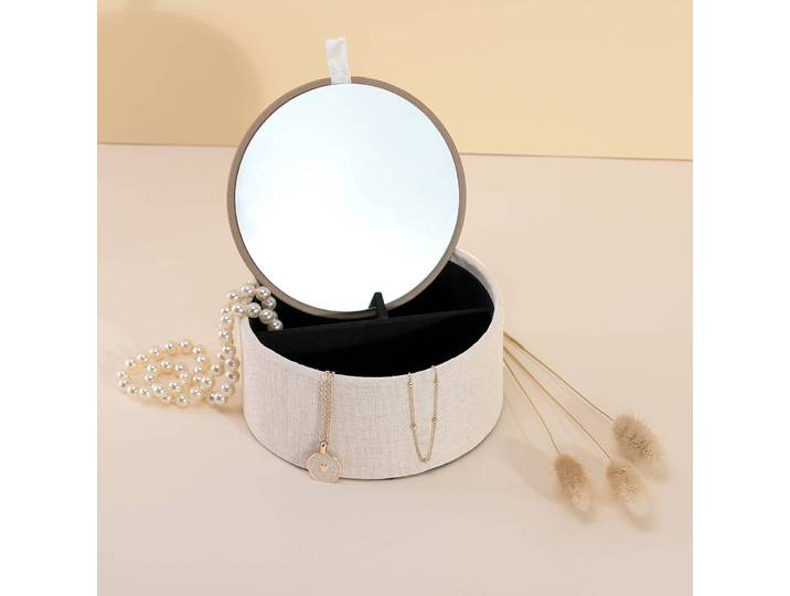 Boîte à bijoux Moden 14 x 6 x 14cm Beige/Crème