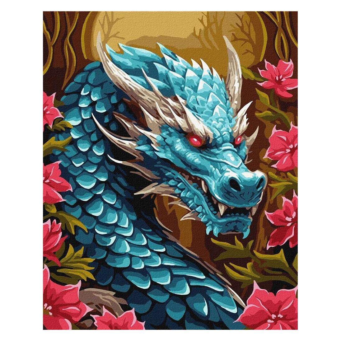 Ideyka Malen nach Zahlen - Der mächtige Drache 40 x 50 cm (KHO5114)