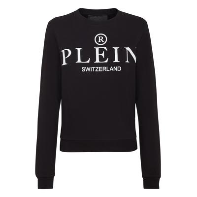 Sweatshirt PHILIPP PLEIN "Iconic Plein", Damen, Gr. XL, schwarz (02, schwarz), Obermaterial: 100% Baumwolle, Sweatshirts Sweatshirt