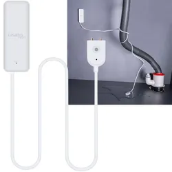 WLAN-Wassermelder mit externem Sensor, weiss, Wassersensor für Tuya oder SmartLife App, weltweite Benachrichtigung, Alarmfunktion
