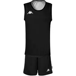 Kappa, Herren, Sportshirt, Set aus Trikot und Shorts (S), Weiss, Schwarz