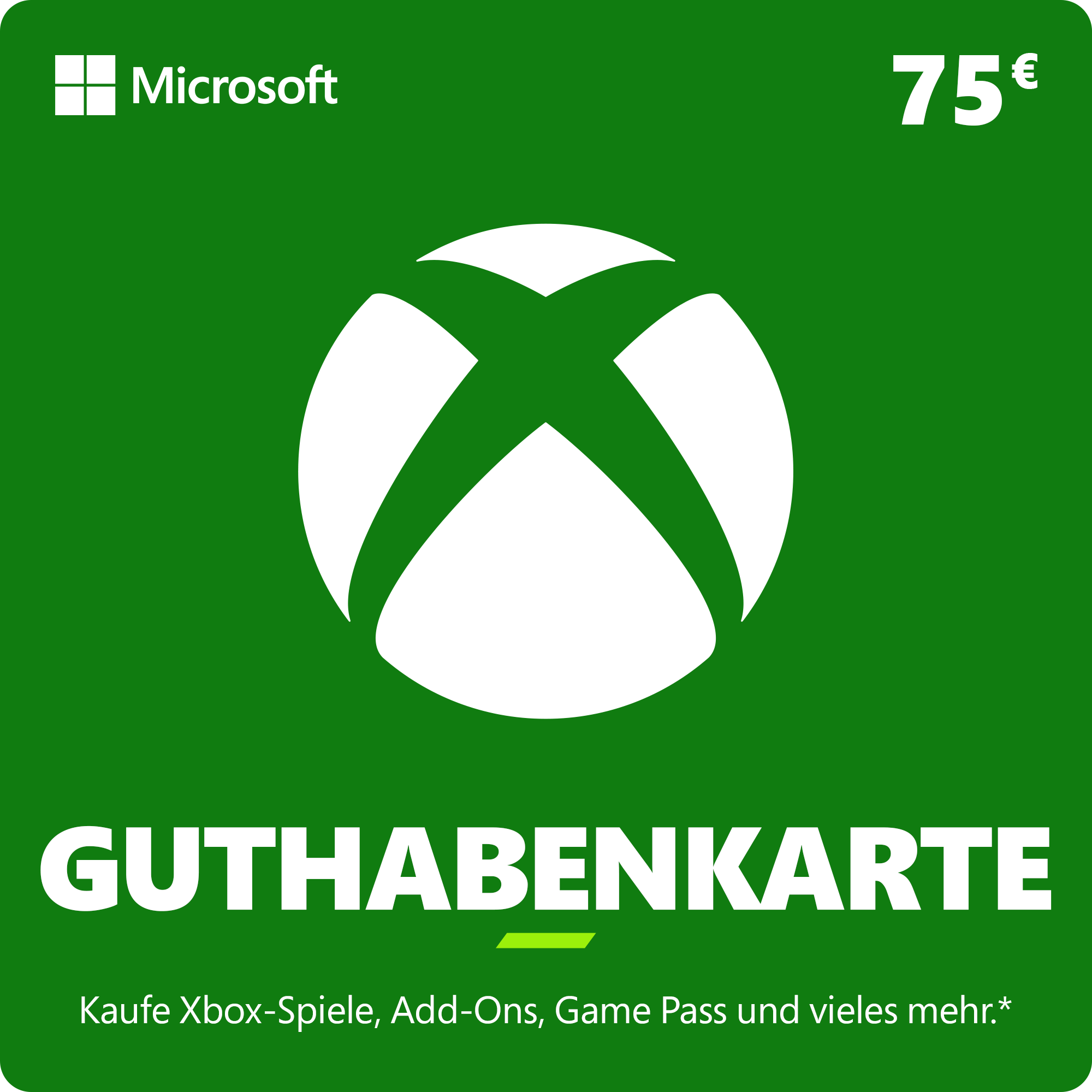 Microsoft Xbox Guthabenkarte 75 EUR DE K4W-02564