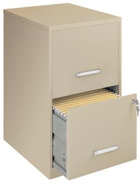 "Space Solutions 18"" Deep 2-drawer Metal File Cabinet, Putty"