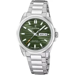 Festina F20073/4 Herren-Armbanduhr Stahl/Grün mit Saphirglas