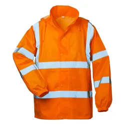 Warnschutz-Regenjacke "HAUKE" mit Kapuze orange - L