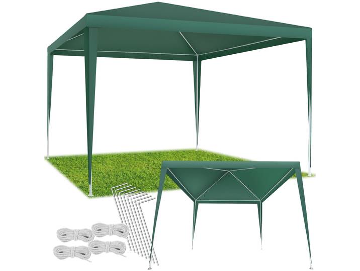 Pavillon Farah, wasserdicht, Stecksystem, 3x3m - grün