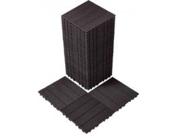 VEVOR Terrassenfliesen, 36er-Set, Balkonfliesen 30x30cm, Klickfliesen, wasserdichter Kunststoff-Bodenbelag für den Außenbereich, Terrassenbodenbelag für Veranda, Pool, Balkon, Hinterhof, Dunkelbraun