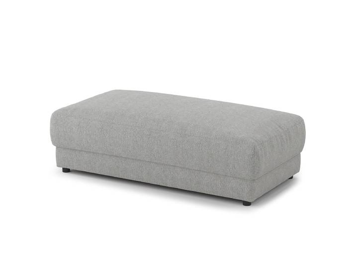 Repose-pieds capitonné rectangle 134 x 45 x 65cm Gris/Gris lumineux Tissu Saia: Gris clair