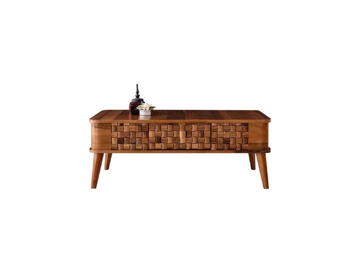 JVmoebel Couchtisch Rechteckiger Holztisch in Braun für modernes Wohnen (Packung, Couchtisch), Made in Europa