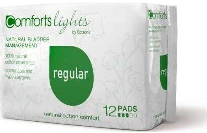 COTTONS Comforts Compresa Regular Incontinencia Algodón 12uds