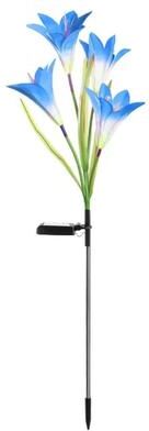 Uplift Picks Solar Lily Flower Pathway Lights With Seven Color Changing Garden Glow blue