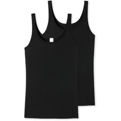 2 Schiesser Trägertops mit Modal - Damen - Gr. 40 - schwarz
