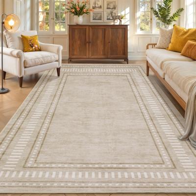 Garvee Modern Geometric Bordered Area Rugs for Living Room