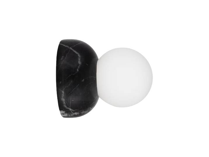 Design Wand- und Deckenlampe „Torrano“ mit Marmorsockel schwarzer Marmor Globen Lighting