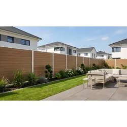 WPC Sichtschutz Mölln – Sichtschutzzaun aus WPC – idealer Sichtschutz für den Garten - Steckzaun für flexible Gartengestaltung