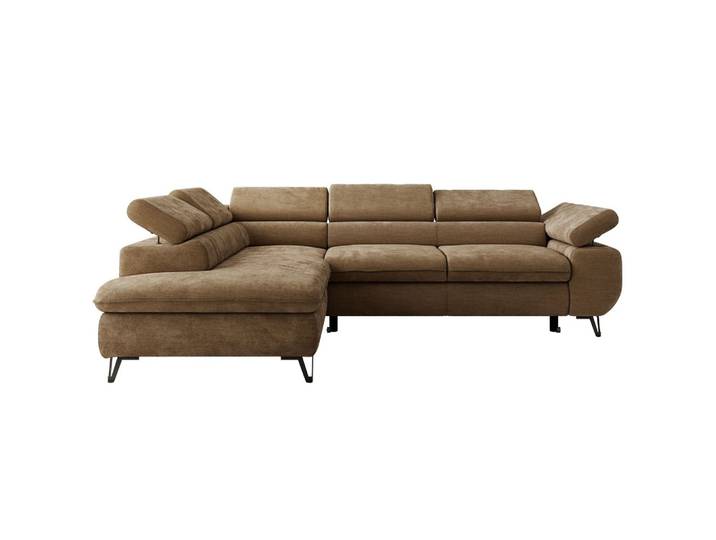 ECKSOFA PABLO L Braun Schenille glatt - Links Seite