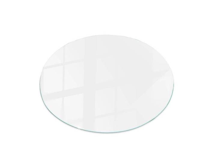 Tulup Glasplatte Ø100 Farbe Weiß glatt, Glas, Rund, 100x100x0.4 cm, Esszimmer, Esstische, Tischsysteme