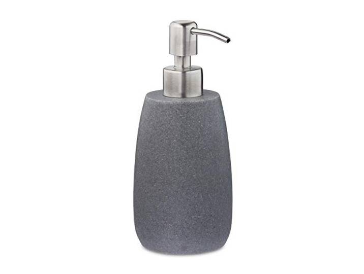 Relaxdays Porte-Savon Liquide\, 300 ML\, Rechargeable\, Salle de Bain\, Distributeur shampoing\, Pompe en INOX\, Rond\, Gris
