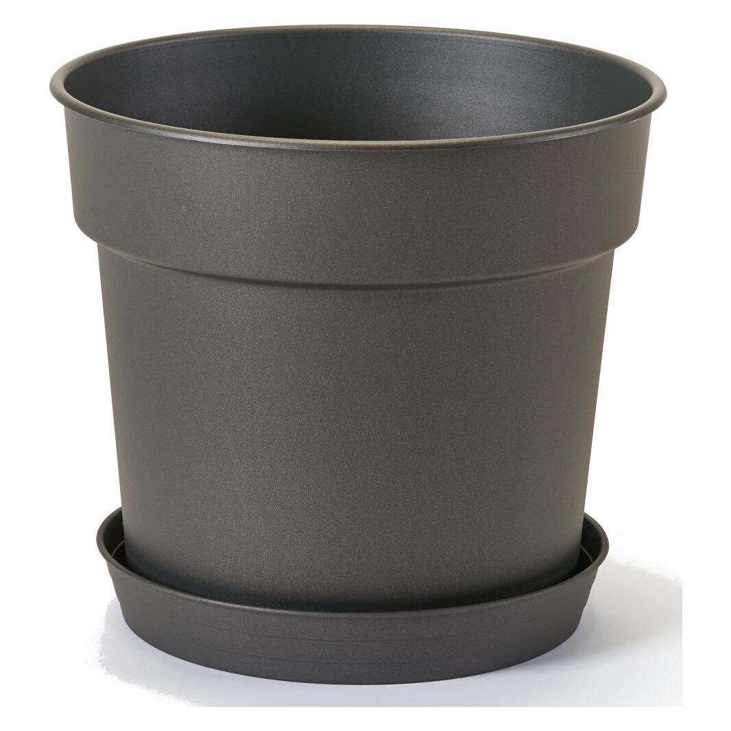 Euro3plast Pflanzuntersetzer Sabbiato Ø 26 cm anthrazit Greener (3207.62)