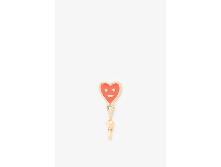 Goudkleurige wandhaak hart met smiley