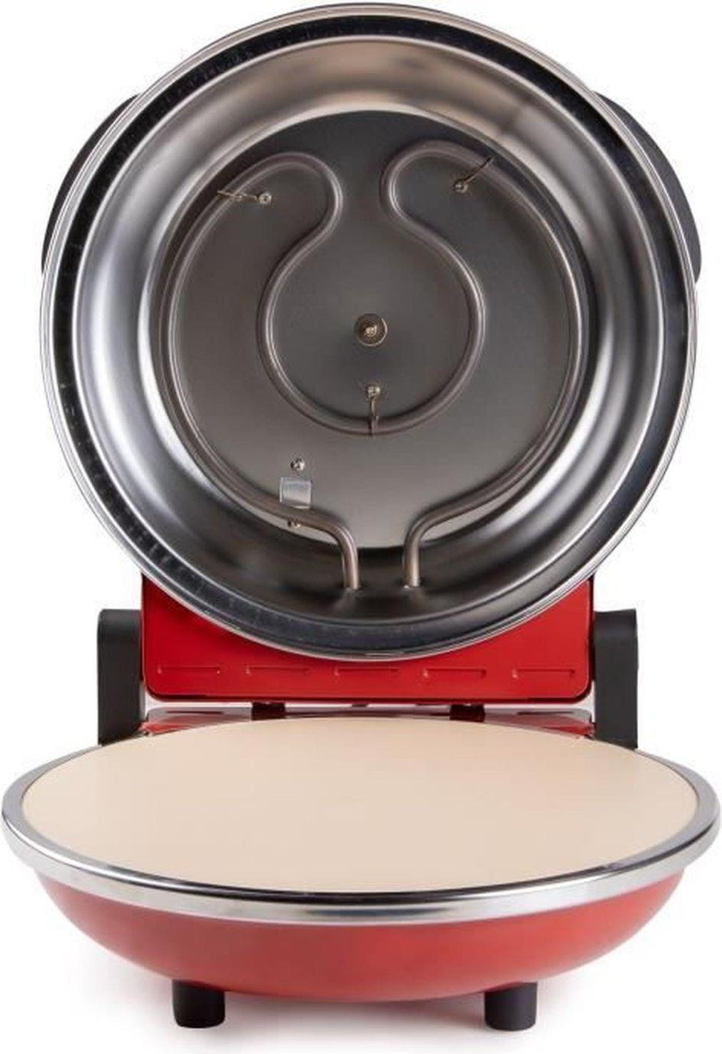 Domo Pizzaoven DO9284PZ - Elektrisch 1200W - Met keramische steen - Rood