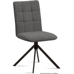 ESSZIMMERSTUHL (6er-Set) Drucy 47x91x60 Schwarz/Grau