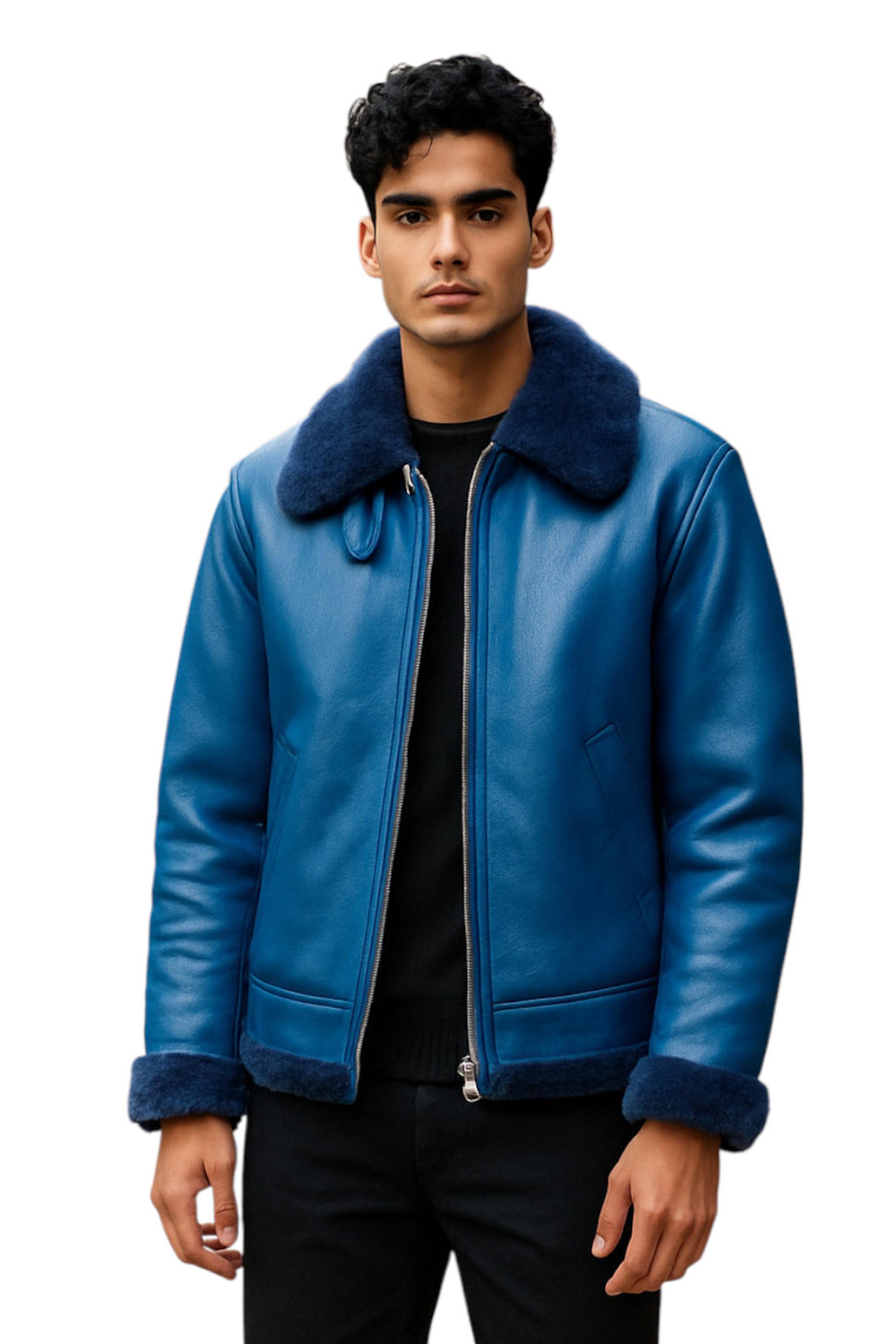 Herenblauw B3 Bomber RAF Aviator Schapenvachtjack - Worcester