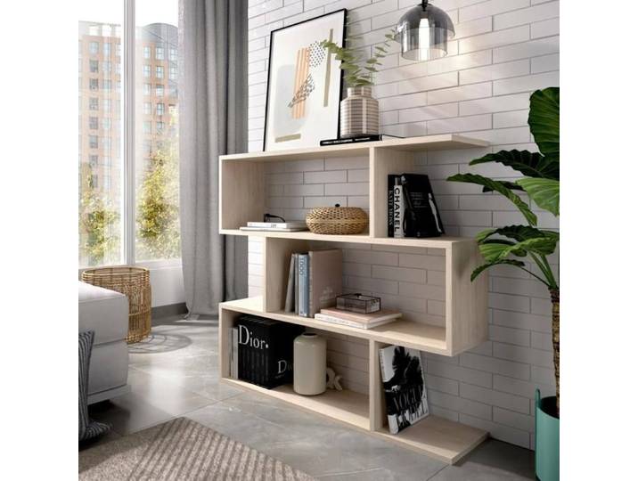 Dmora - Bibliothèque Hampton 110x25h96 cm chêne Panneau effet bois