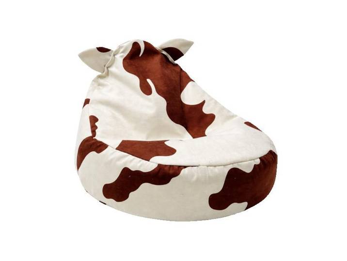 Pouf enfant motif vache – fauteuil poire 67 x 58 x 50 cm