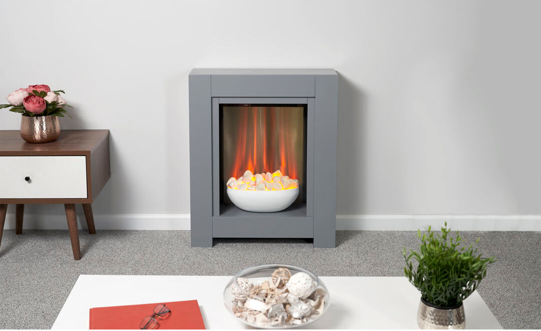 Monet Adam 60 cm W Fireplace with 6824 BTU Grey 73cm H X 60cm W X 20cm D